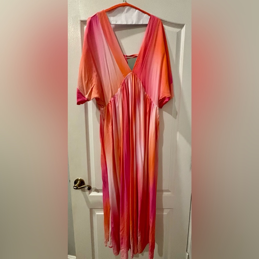 Elegant Pink and Orange Women's Dress